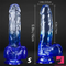 5.9in 7in 7.9in Gradient Color Clear Jelly Real Cock Dildo For Anal Sex