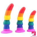 5.11in 6.1in 7.08in Silicone Rainbow Flexible Dildo For Gay LGBT Sex Love