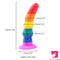 5.11in 6.1in 7.08in Silicone Rainbow Flexible Dildo For Gay LGBT Sex Love