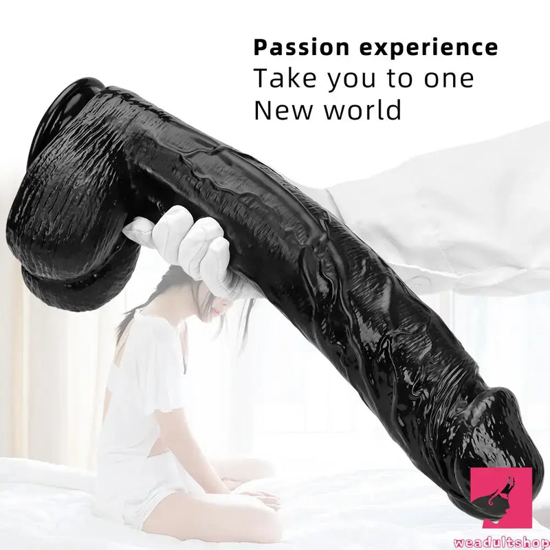 14.96in Women Men Big Black Thick Long Dildo Adult Sex Toy For Anus