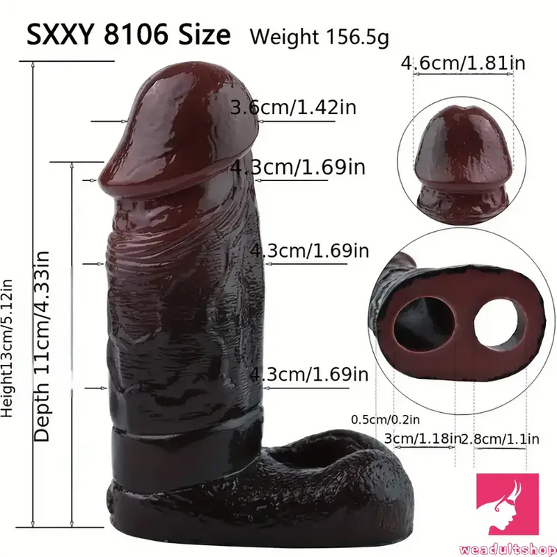 5.12in Silicone Soft Skin Feeling Dildo Sleeve For Penis Delay Ejaculation