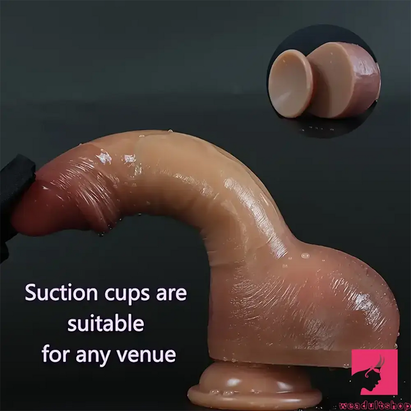 7.9in Lifelike Squirting Silicone Soft Dildo For Women With Strong Suction Cup