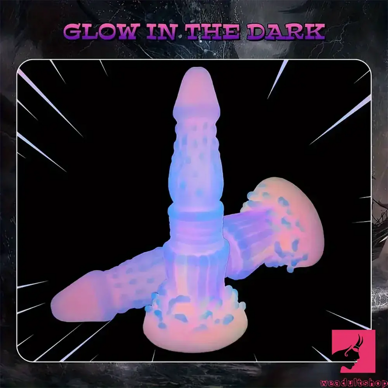 8.46in Fantasy Luminous Monster Silicone Soft Dildo Anal Clit Opener