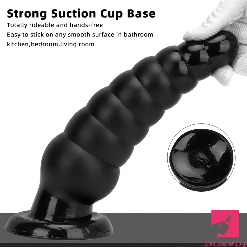 10.63in Realistic Big Silicone Black Dildo Butt Plug For Anal Orgasm