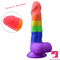 7.67in Silicone Rainbow Soft Dildo For Gay LGBT Anal Vaginal Orgasm