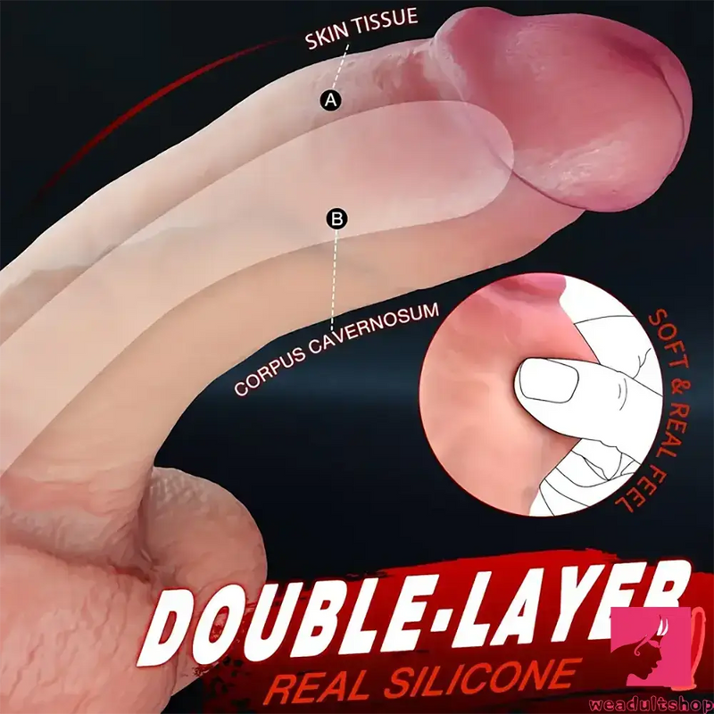 8.7in Superb Soft Sensation Real Silicone Dual Layer Dildo For Male Love