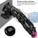 14.37in Large Thick Black Dildo For Anal Vaginal Expansion With Balls