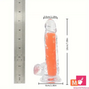 7.08in 8.07in TPE Double Layer Glow-in-the-dark Realistic Clear Dildo