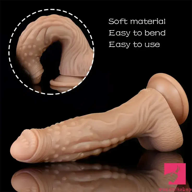 7.67in Silicone Fantasy Soft Dildo For G-Spot Anal Stimulation Sex Toy