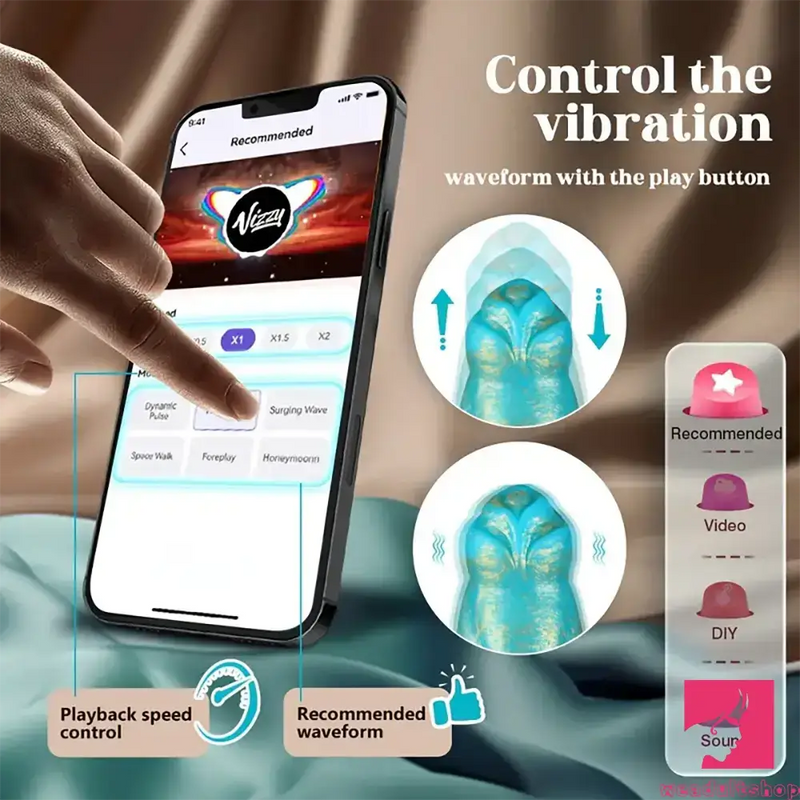 8.7in App Controlled Wearable Vibrating Dog Odd Remote Vibrator Dildo