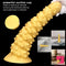 7.48in 11.02in 15in Soft Gold Silicone Spiral Spiked Big Butt Plug Dildo