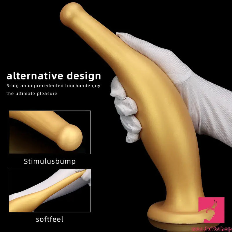 6.7in 11.41in Gold Beer Bottle Silicone Soft Big Real Butt Plug Dildo