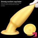 8.85in Premium Gold Soft Liquid Silicone Big Butt Plug Dildo Adult Toy