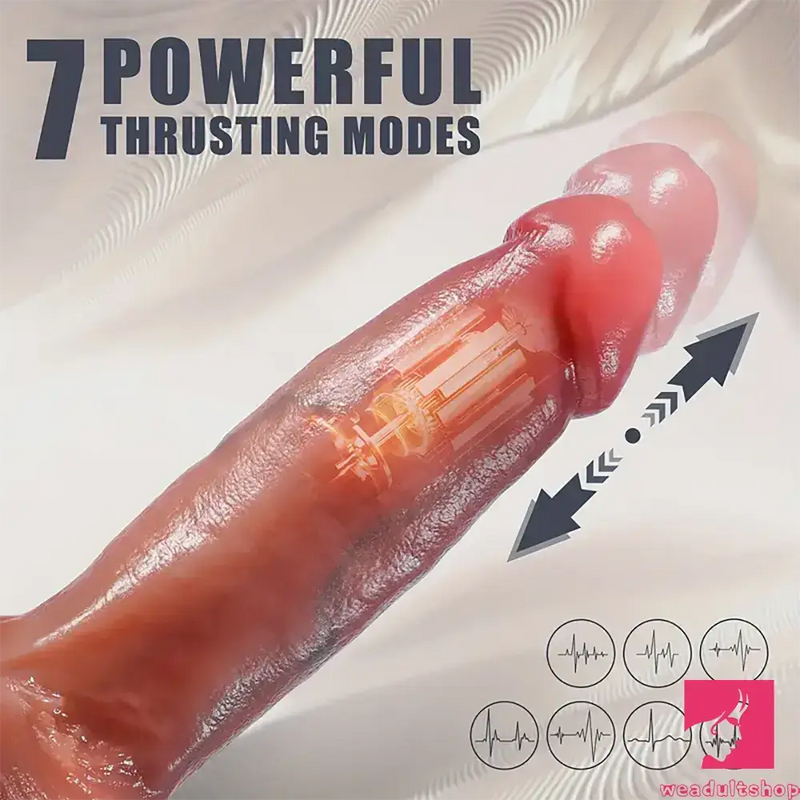 9.4in Silicone Thrusting Vibrating Rotating Heating Remote Auto Dildo