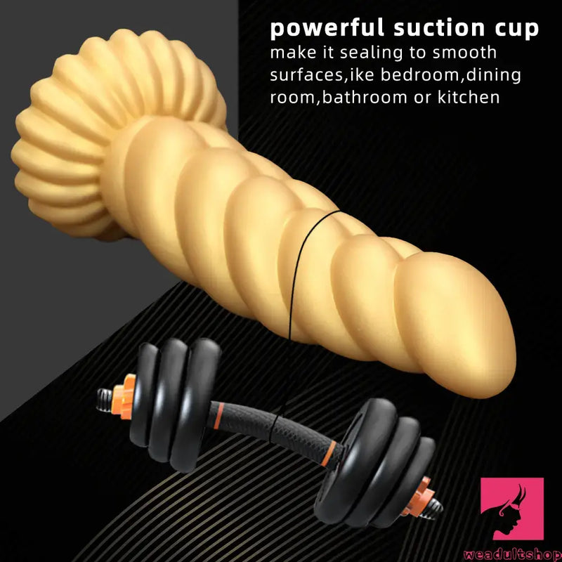 5.51in 7.87in 10.23in Gold Silicone Soft Fantasy Dildo For Anal Sex