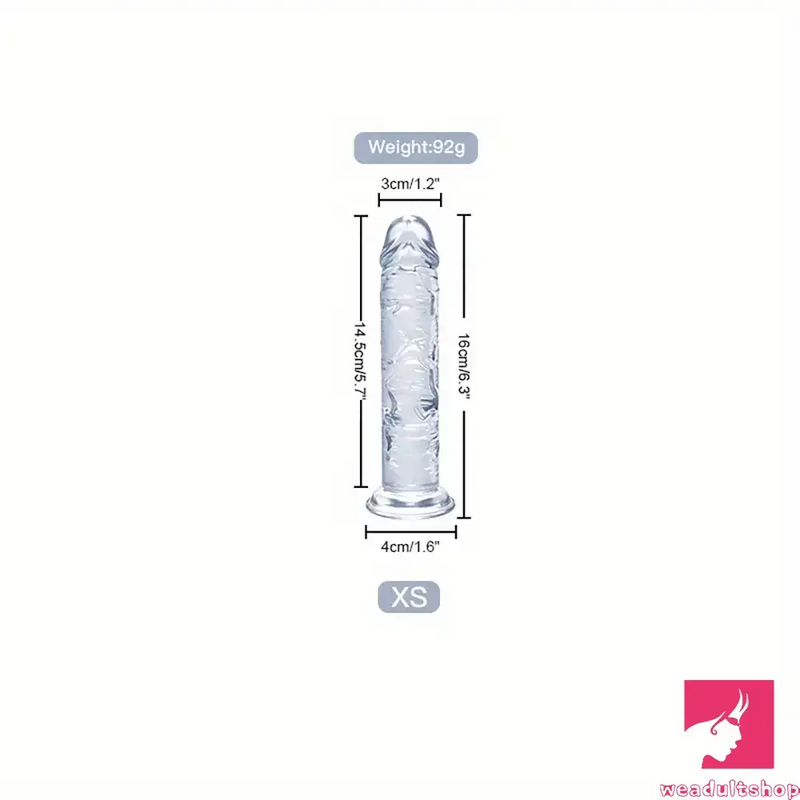 6.3in 7.1in 7.7in 8.5in 9.8in 12in Realistic Clear Suction Cup Dildo