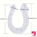 5.31in 6.69in 7.48in 8.46in Clear Dual Heads Curved U Shape Sex Dildo