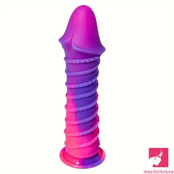 9.8in Odd Design Silicone Soft Big Dildo With Thread Pseudo Sex Toy