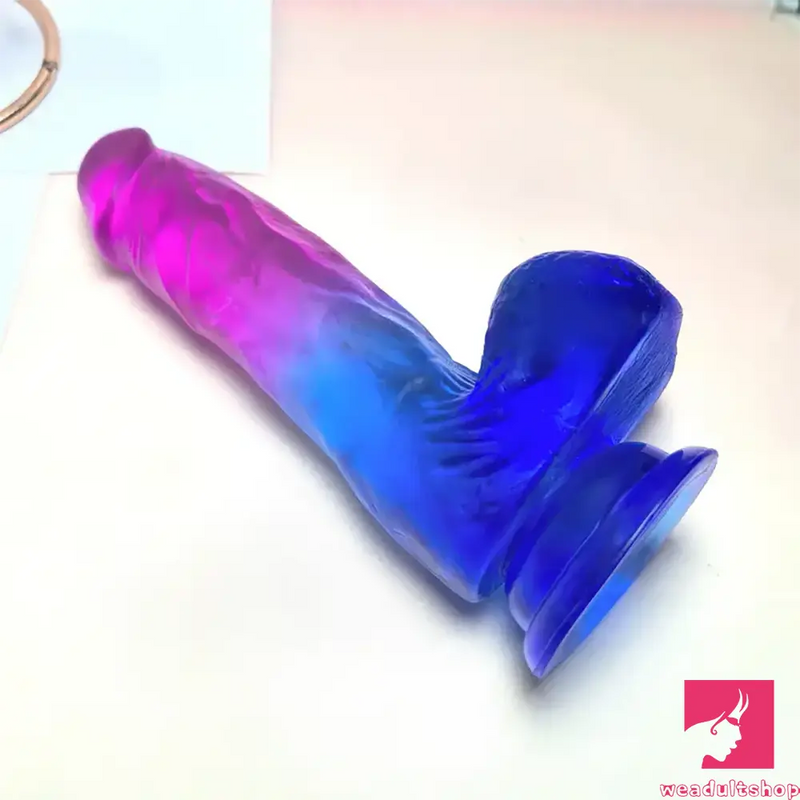 7.01in Real Silicone Soft Smooth Crystal Dildo For Anal Stimulation