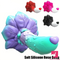 7.4in Soft Flexible Silicone Rose Shape Colorful Particles Dildo