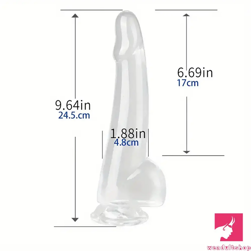 5.9in 7.08in 8.07in 9.64in 10.82in Crystal Clear Dildo For Adults