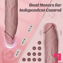 9.1in Silicone Thrusting Vibrating Dual Motors Remote Automatic Dildo