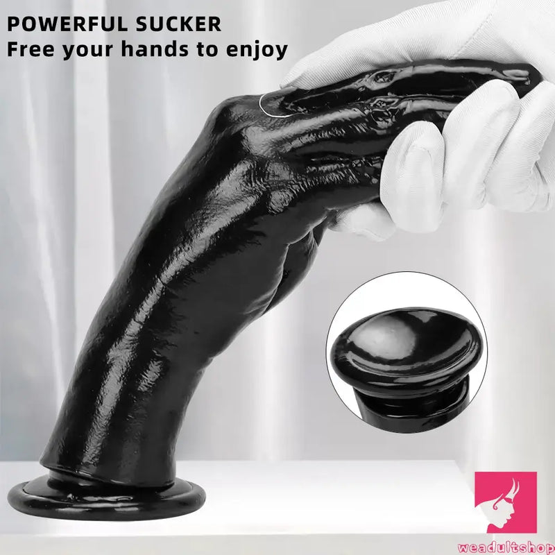 6.3in 8.66in 11.02in Women Using Large Black Thick Hands Fist Dildo