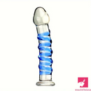 6.9in Clear Spiked Spiral Glass Dildo For Anal Vaginal Orgasm