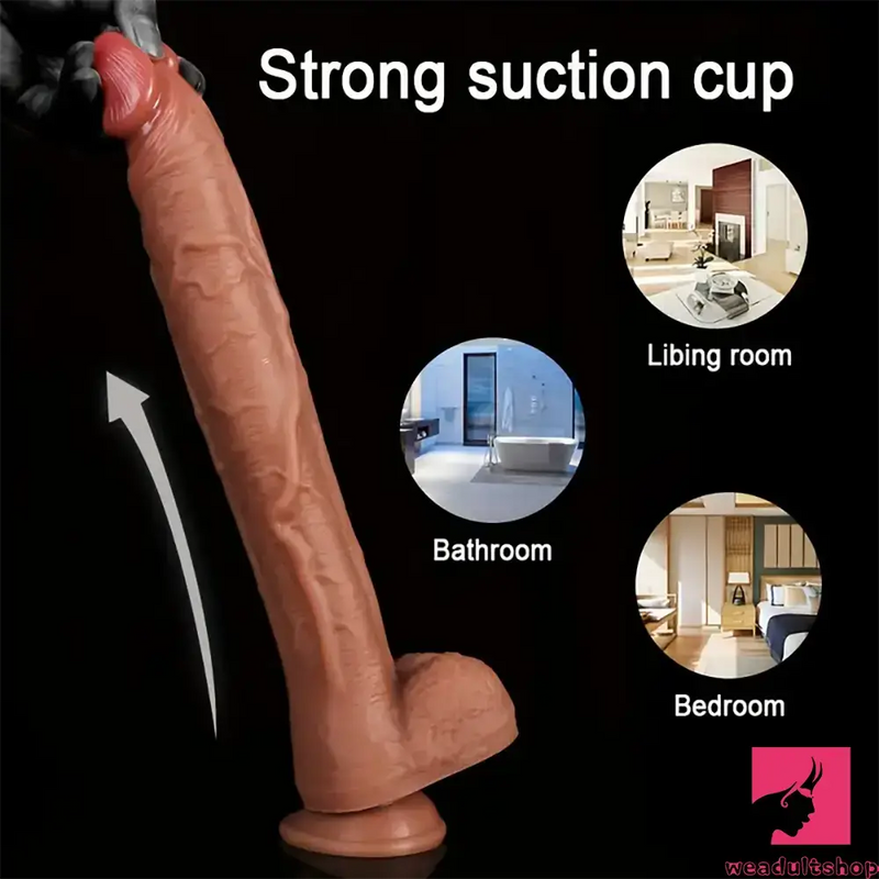 12.5in Realistic Lifelike Large Silicone Soft Dildo Female Love Sex Toy