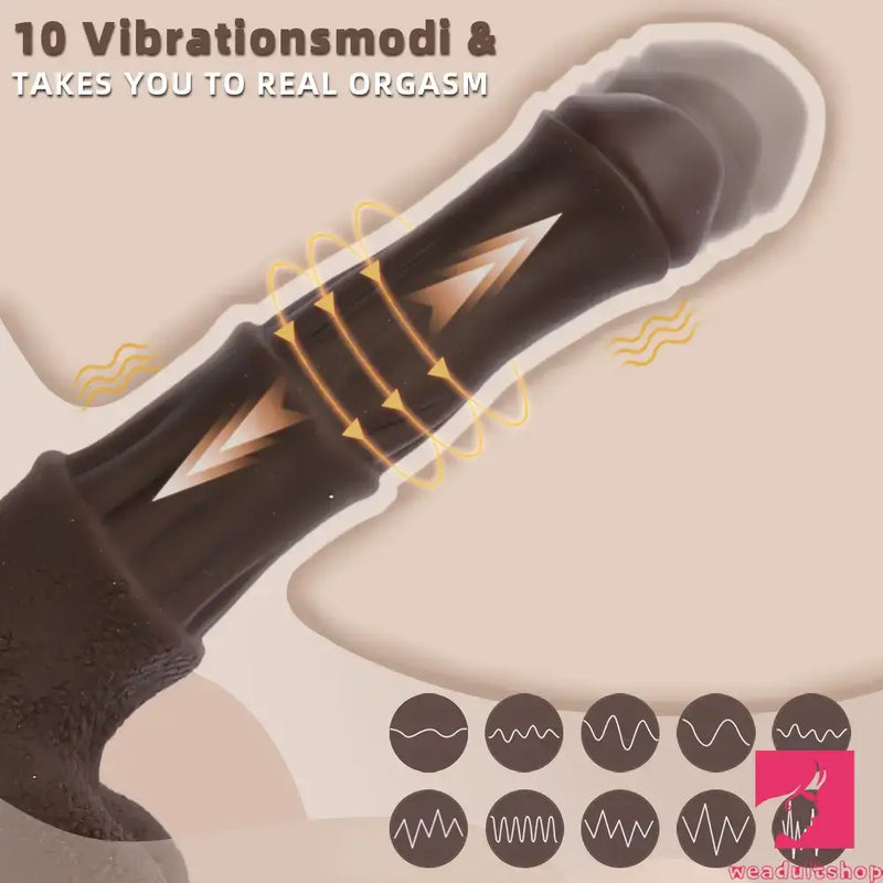 9.05in 4in1 Heating Thrusting Vibrating Rotation Remote Horse Cock Dildo