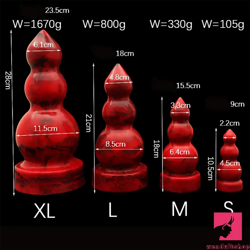 4.13in 7.09in 8.27in 11.02in Fantasy Silicone Soft Butt Plug Real Dildo