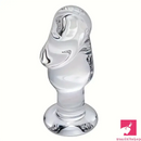 4.63in Clear Elegant Glass Crystal Dildo For Women Men With Base