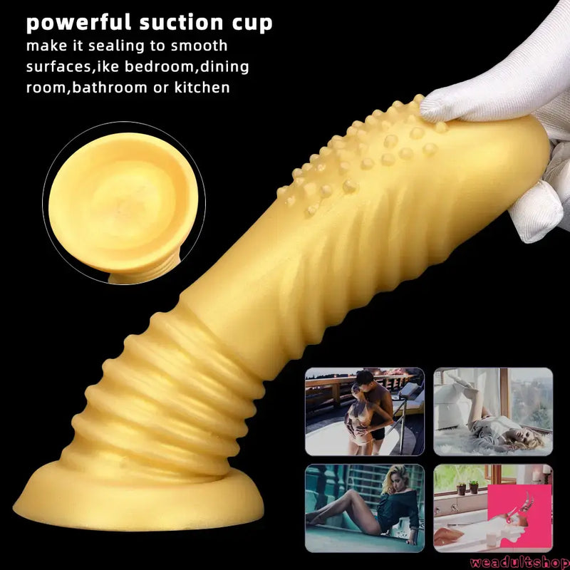 7.08in Top Quality Soft Liquid Silicone Thick Spiked Butt Plug Dildo