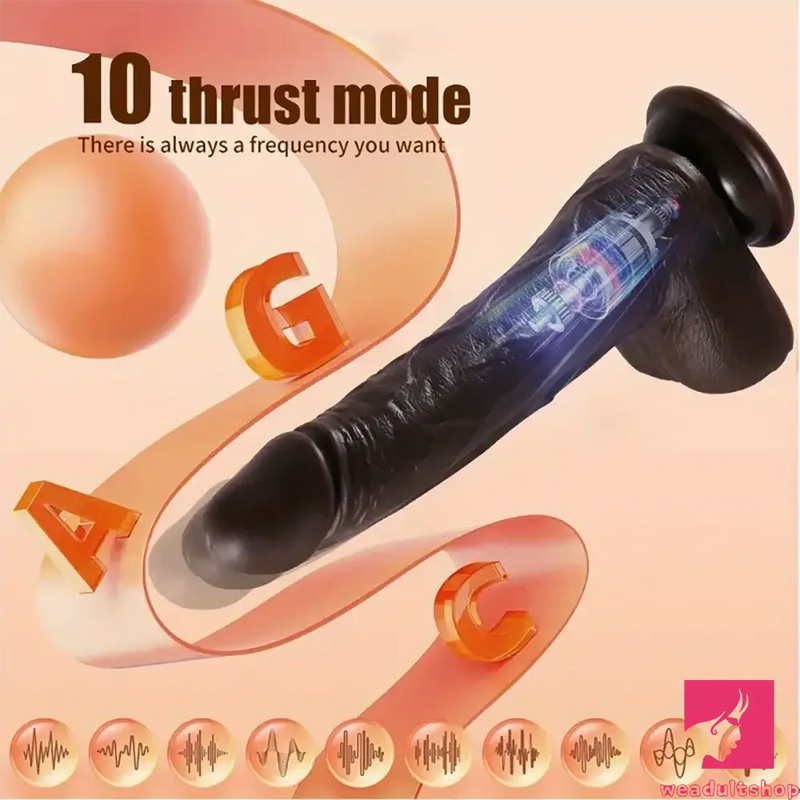 8.7in Soft Big Silicone Thrusting Rotating Heating Remote Auto Dildo