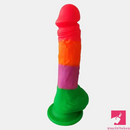 7.9in Silicone Rainbow Soft Dildo For Women Men Couple G-spot Clit