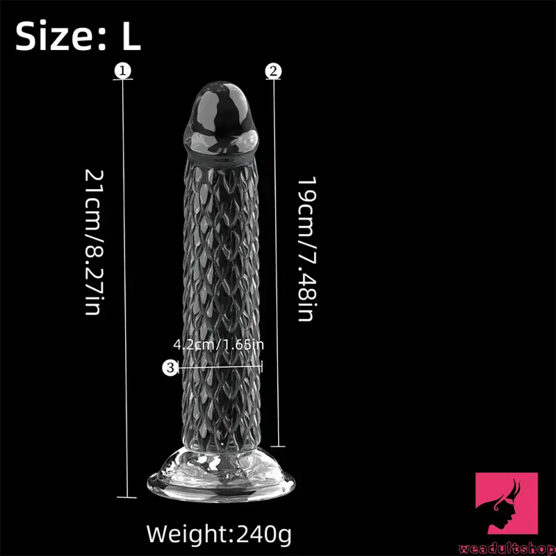 6.3in 7.48in 8.27in Real Lifelike Dragon Clear Silicone Soft Male Dildo