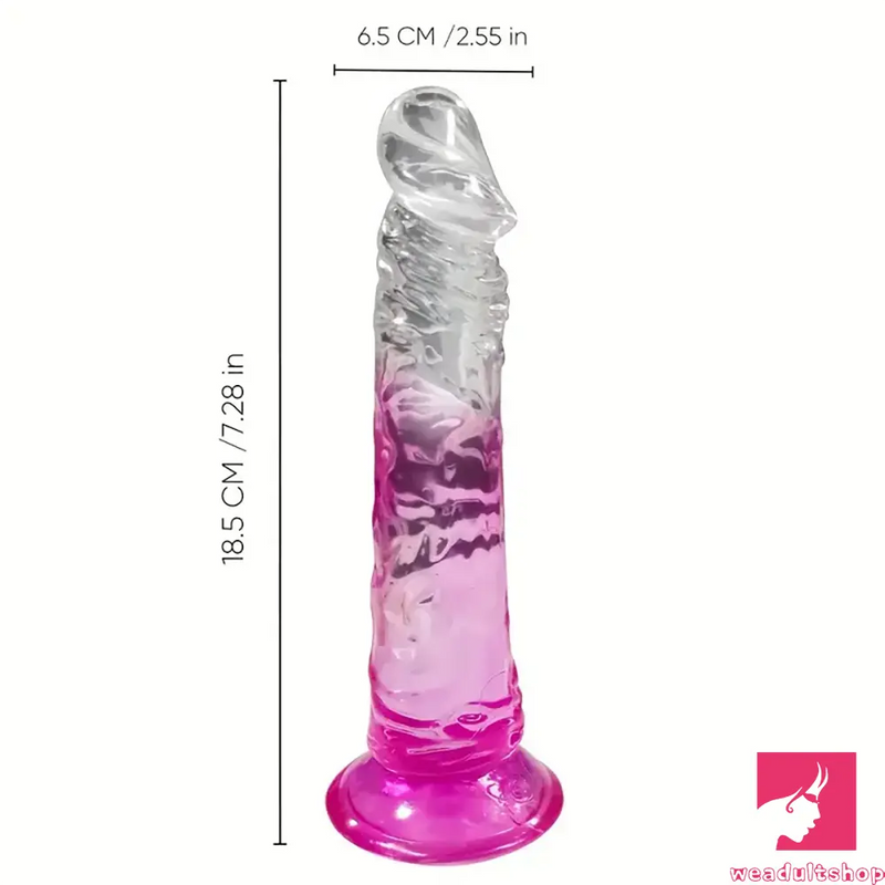 7.28in Soft Silicone Clear Real Dildo For Anus Clitoris Stimulation