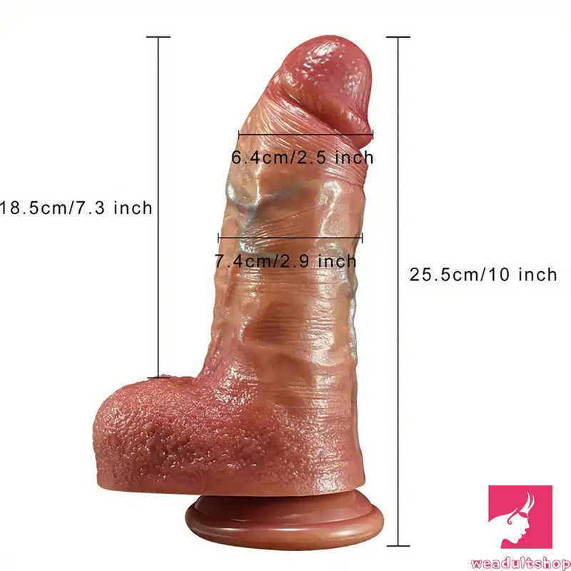 10in Thick Big Realistic Silicone Dual Density Dildo For Anal Love Sex