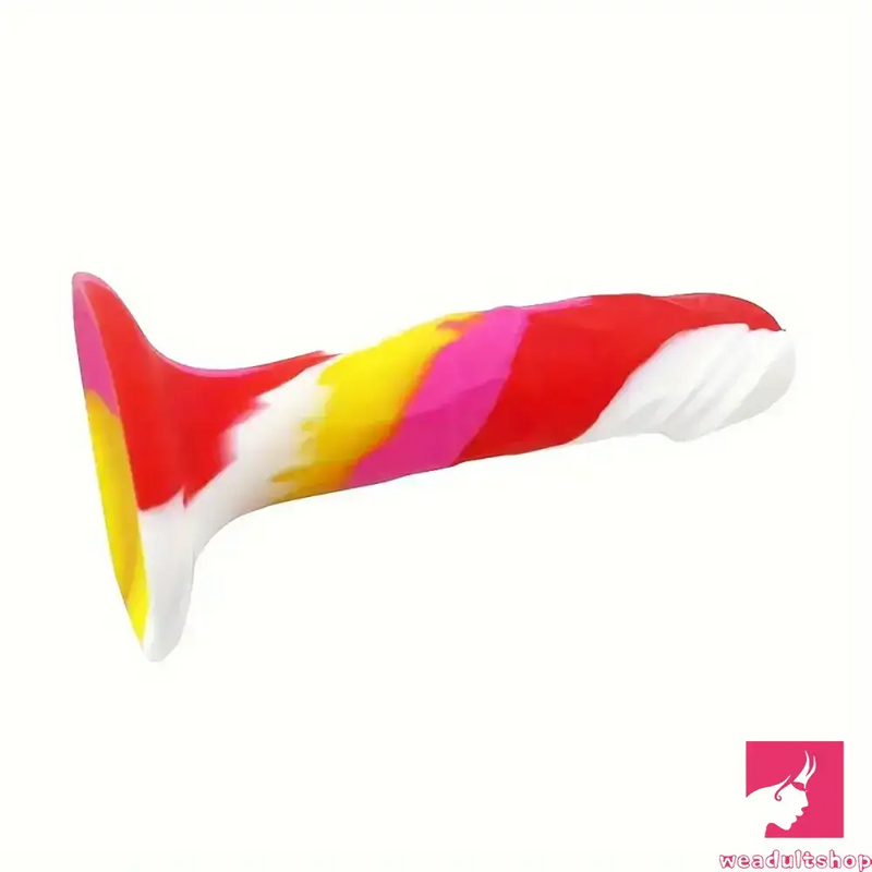 5.71in Silicone Soft Rainbow Cock Dildo For Increased Orgasm