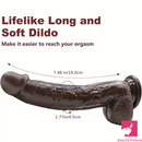 9.25in Soft Big Silicone Ebony Real Dildo For Women Anal Stimulator