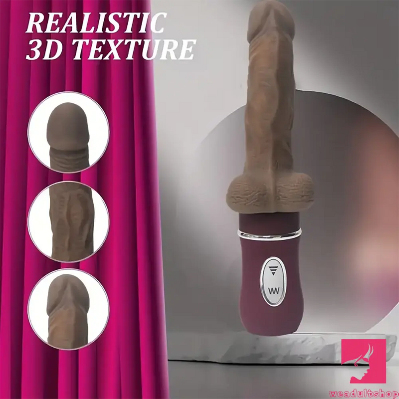 10.6in Large Vibrating Thrusting Big Silicone Soft Heated Dildo Machine