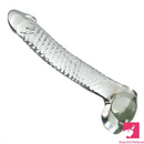 7.09in Clear Crystal Glass Cock Dildo For G-Spot Vaginal Sex Orgasm