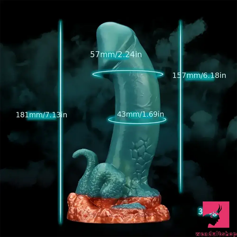 7.13in Dinosaur Monster Silicone Soft Dildo For Prostate Vaginal Orgasm