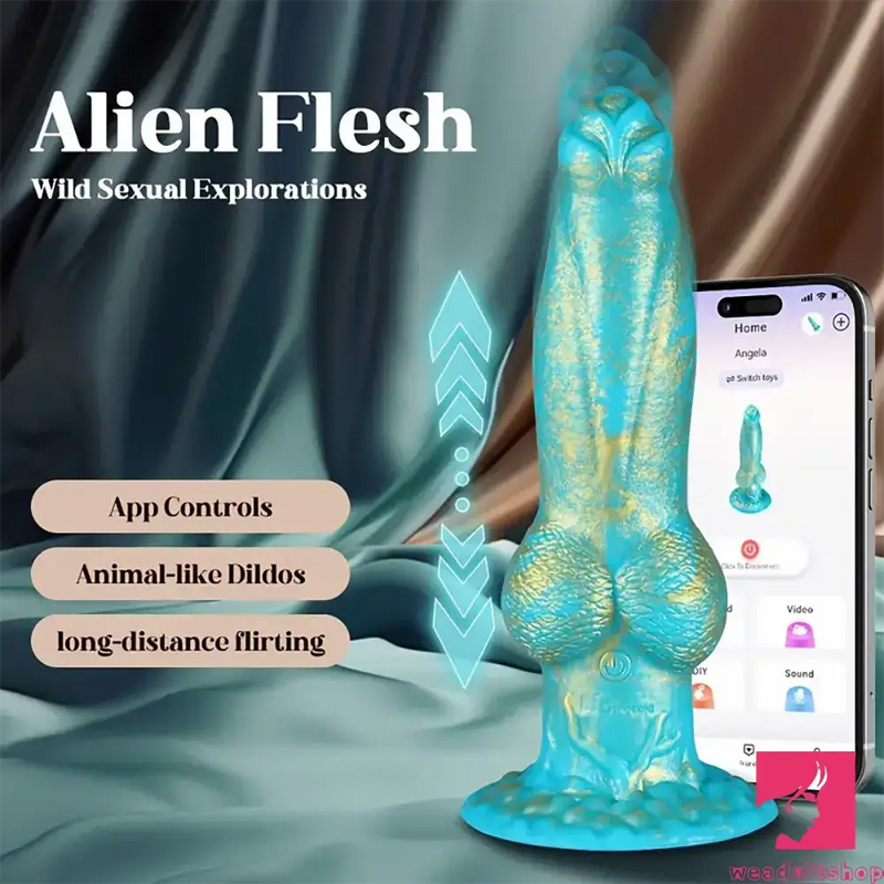 8.7in App Controlled Wearable Vibrating Dog Odd Remote Vibrator Dildo