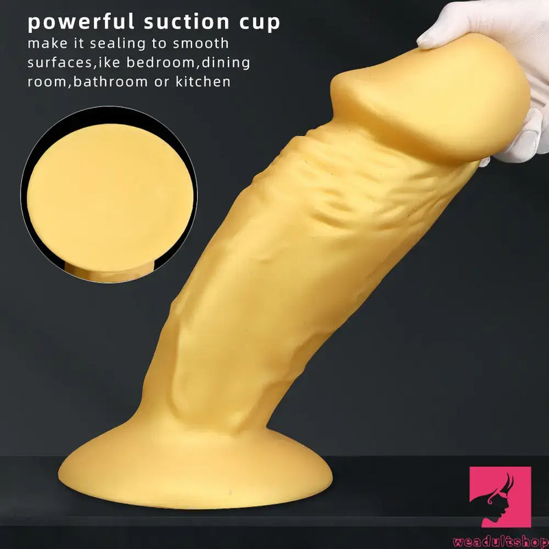 13.38in Super Long Big Silicone Soft Gold Dildo For Women Men