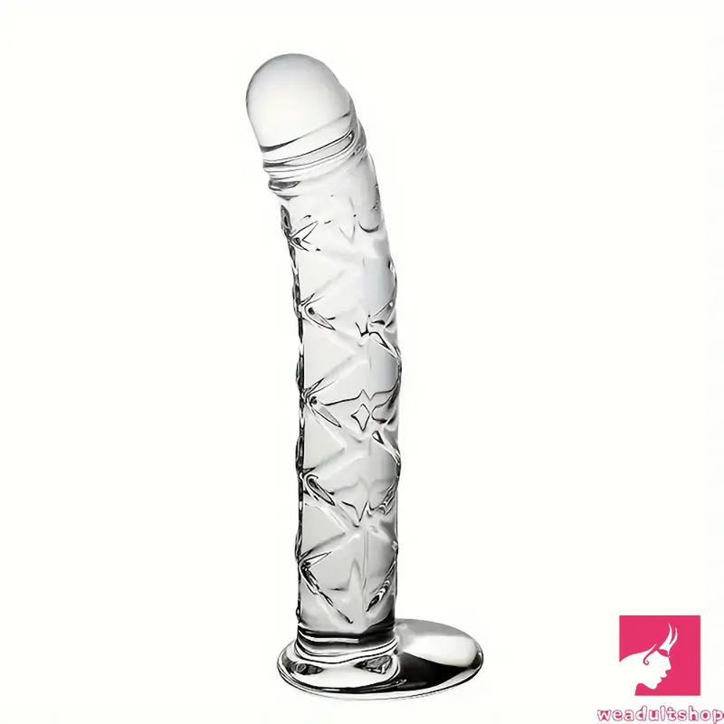 6.5in Clear Unisex Glass Crystal Dildo For Female Male Lesbian Orgasm