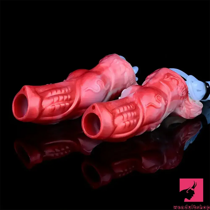 4.8in 5.59in Soft Liquid Silicone Monster Ejaculating Dildo Sleeve For Delay