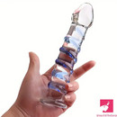 6.9in Clear Spiked Spiral Glass Dildo For Anal Vaginal Orgasm