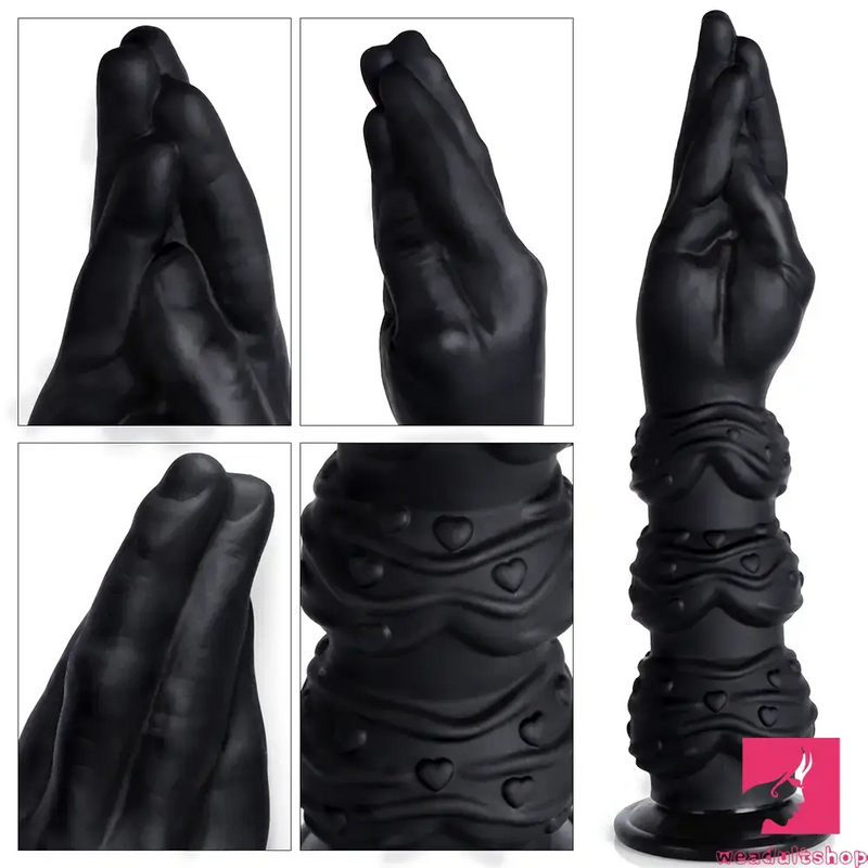 13.58in Fantasy Big Long Black Fist Hand Silicone Soft Male Dildo