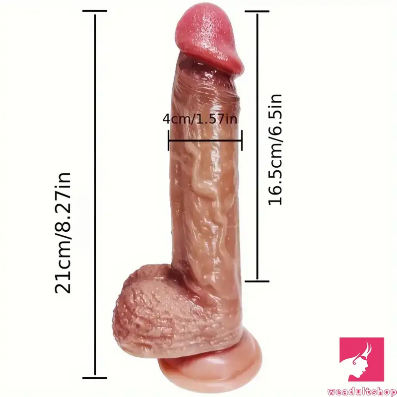 7.09in 8.27in Premium Realistic Silicone Soft Dildo For G Spot Sex Toy